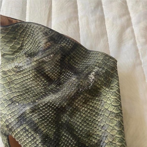 Maison Margiela Snakeskin Peeptoe Wide Calf Booties - Picture 5 of 8